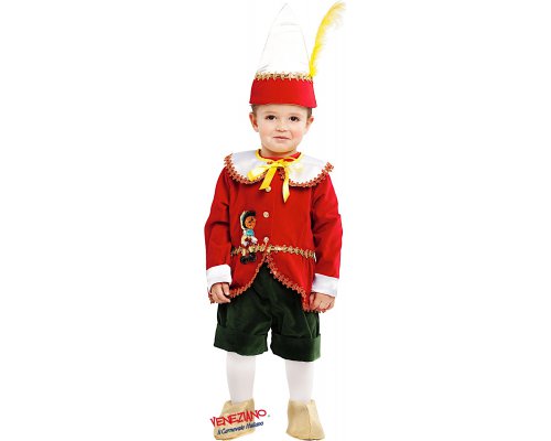 Costume di carnevale PICCOLO BURATTINO DI PINOCCHIO LUSSO